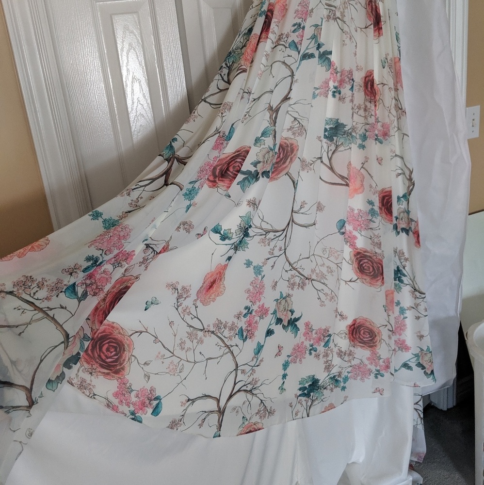 Emmaline Bridal floral A line Full skirt w/ train